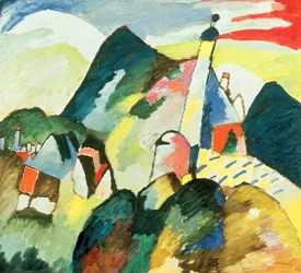 Veduta di Murnau con chiesa